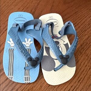 Havaianas Kids Blue and White Flip Flops